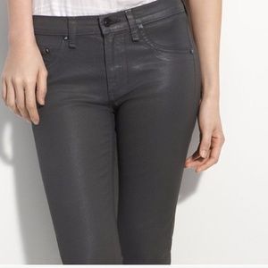 Rag and Bone Charcoal Black/Grey Waxy Leggings